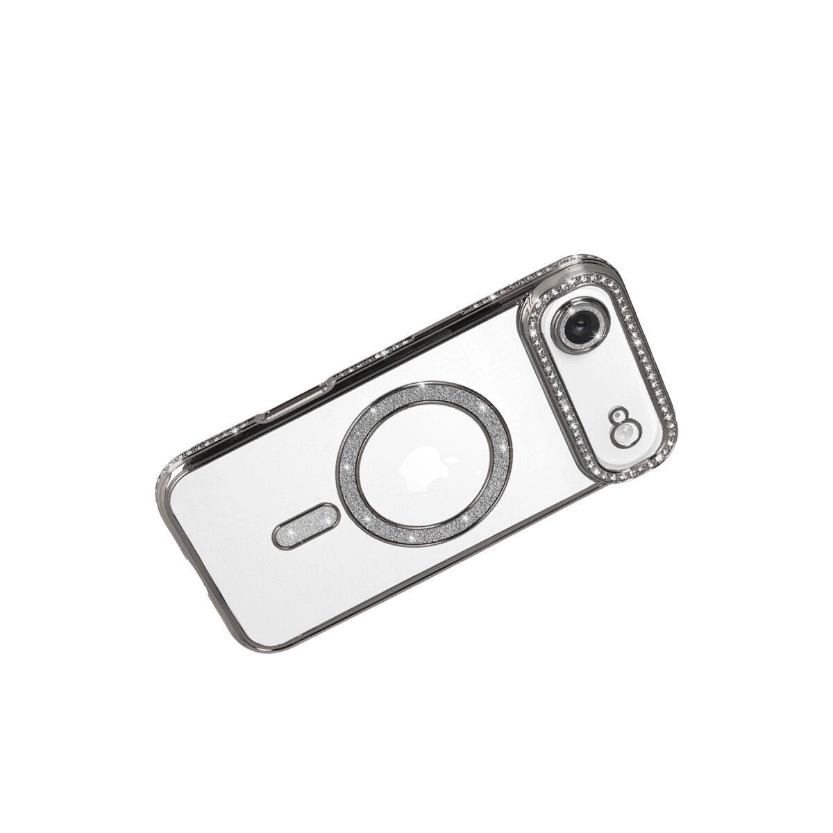 Apple İphone 17 Air Joke Simli Magneticsafe Kılıf - Gümüş