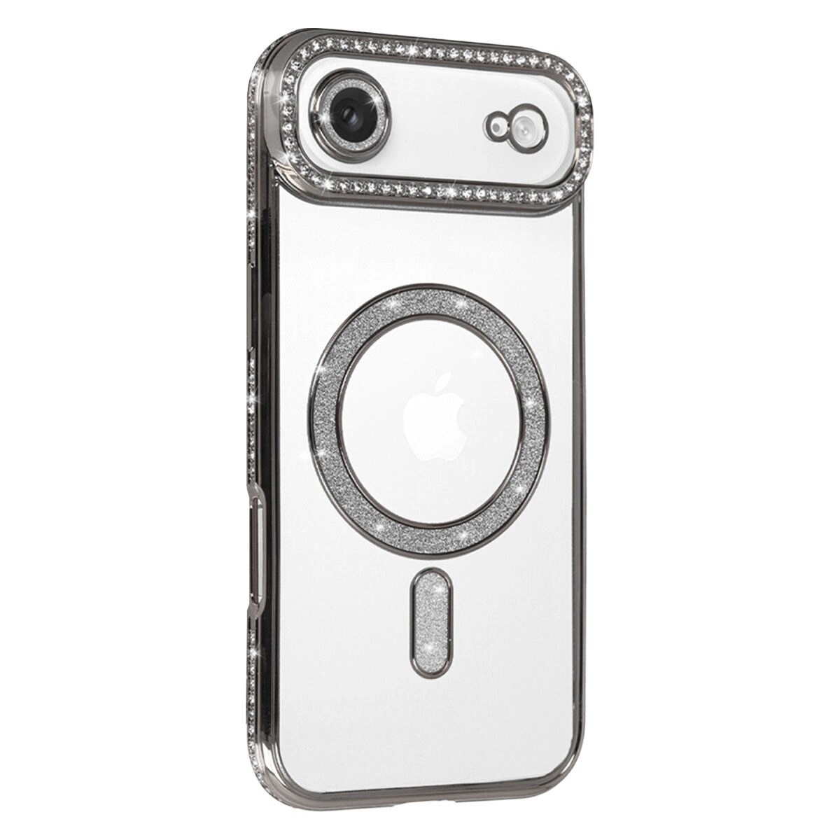 Apple İphone 17 Air Joke Simli Magneticsafe Kılıf - Gümüş