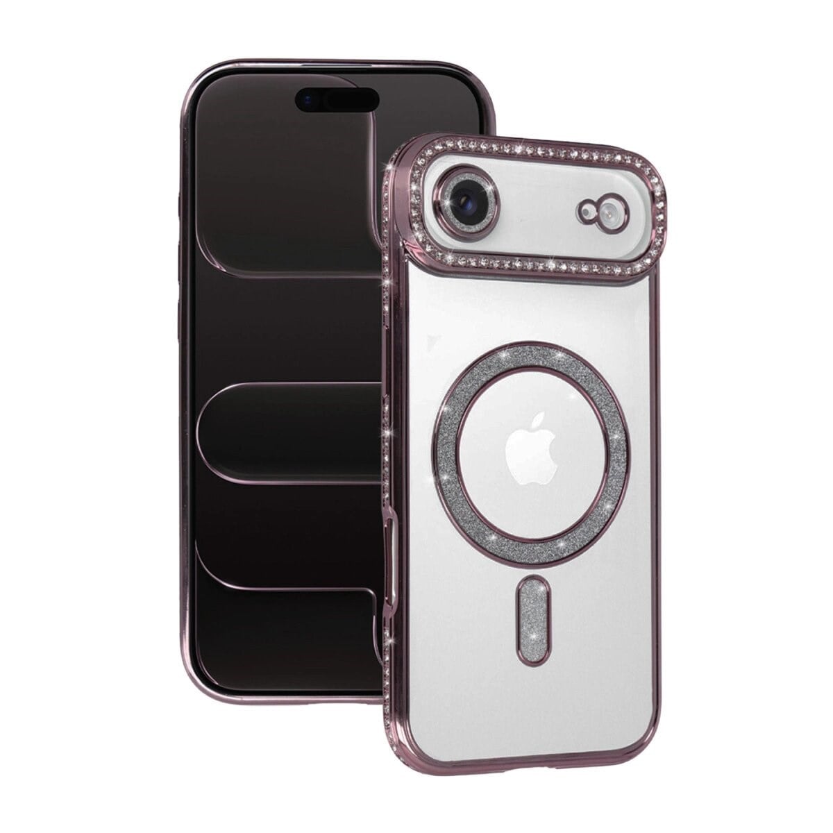 Apple İphone 17 Air Joke Simli Magneticsafe Kılıf - Pembe