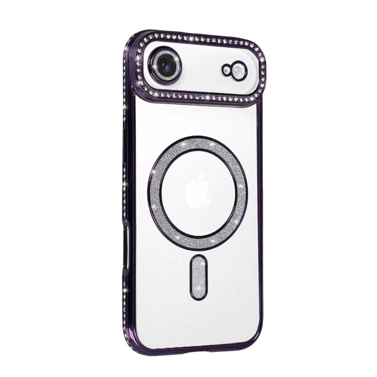 Apple İphone 17 Air Joke Simli Magneticsafe Kılıf - Derin Mor