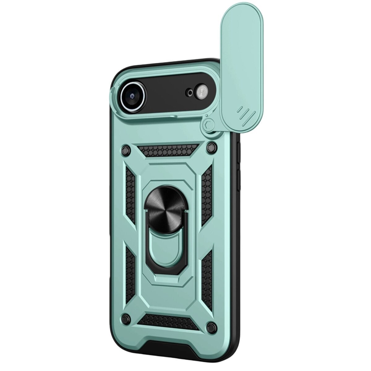 Apple İphone 17 Air Pars Lens Yüzüklü Silikon - Yeşil