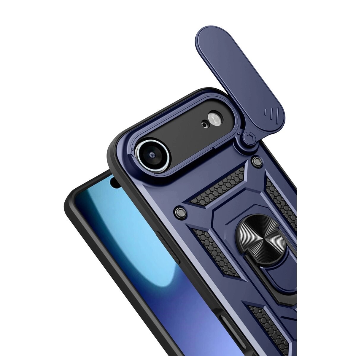 Apple İphone 17 Air Pars Lens Yüzüklü Silikon - Lacivert