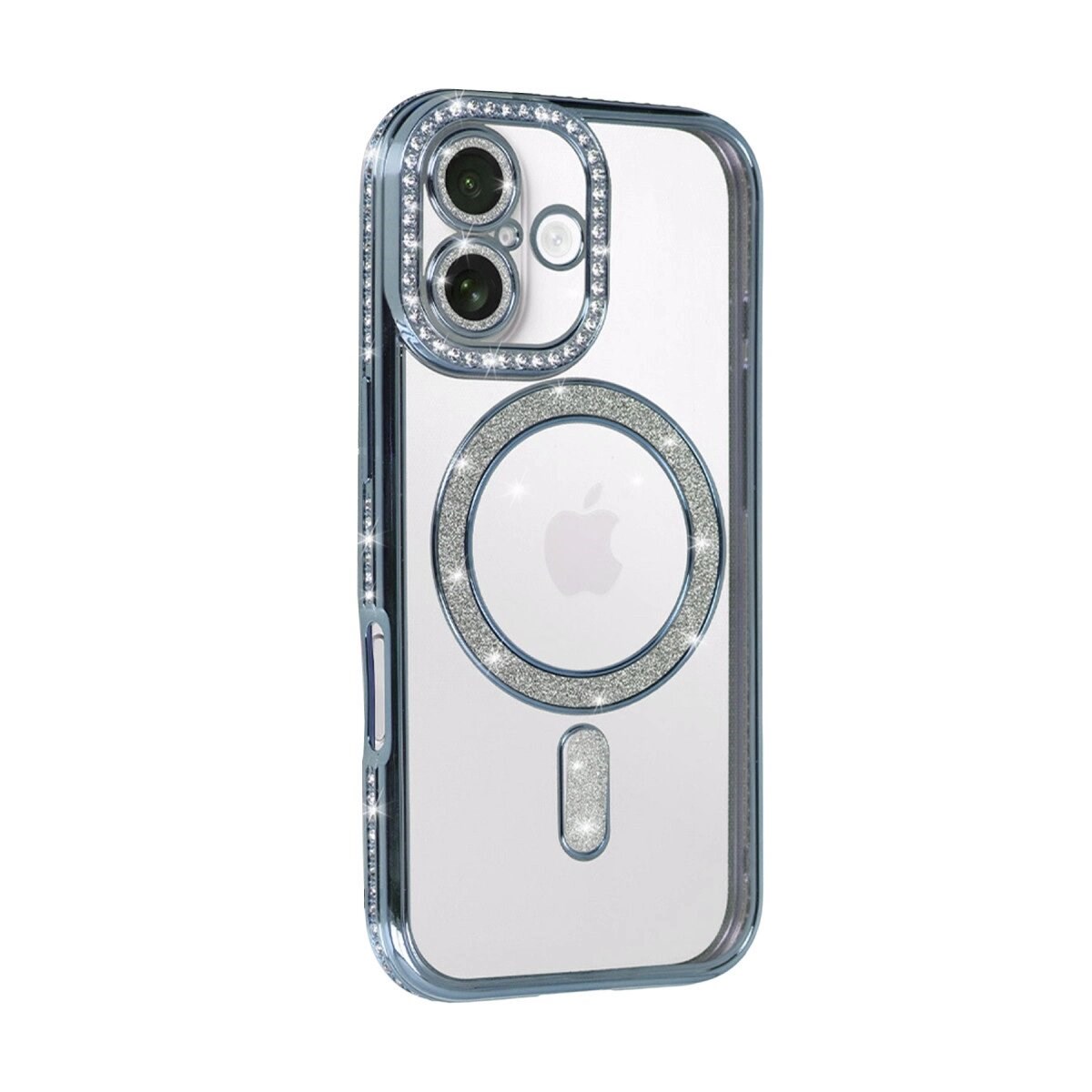 Apple İphone 17 Joke Simli Magneticsafe Kılıf - Mavi