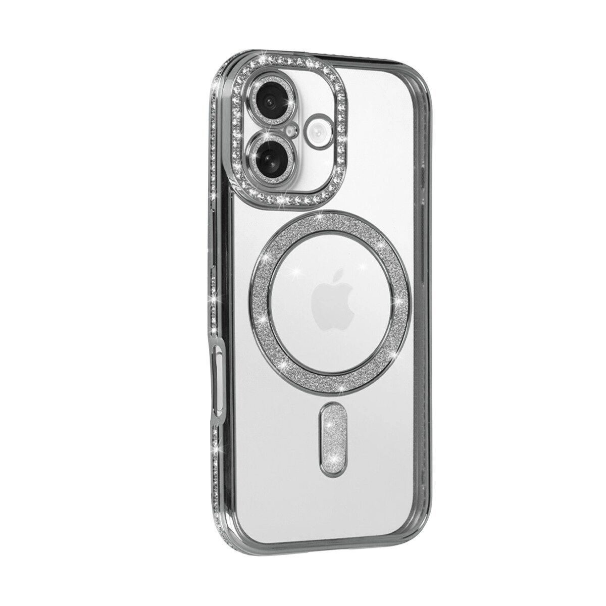 Apple İphone 17 Joke Simli Magneticsafe Kılıf - Gümüş