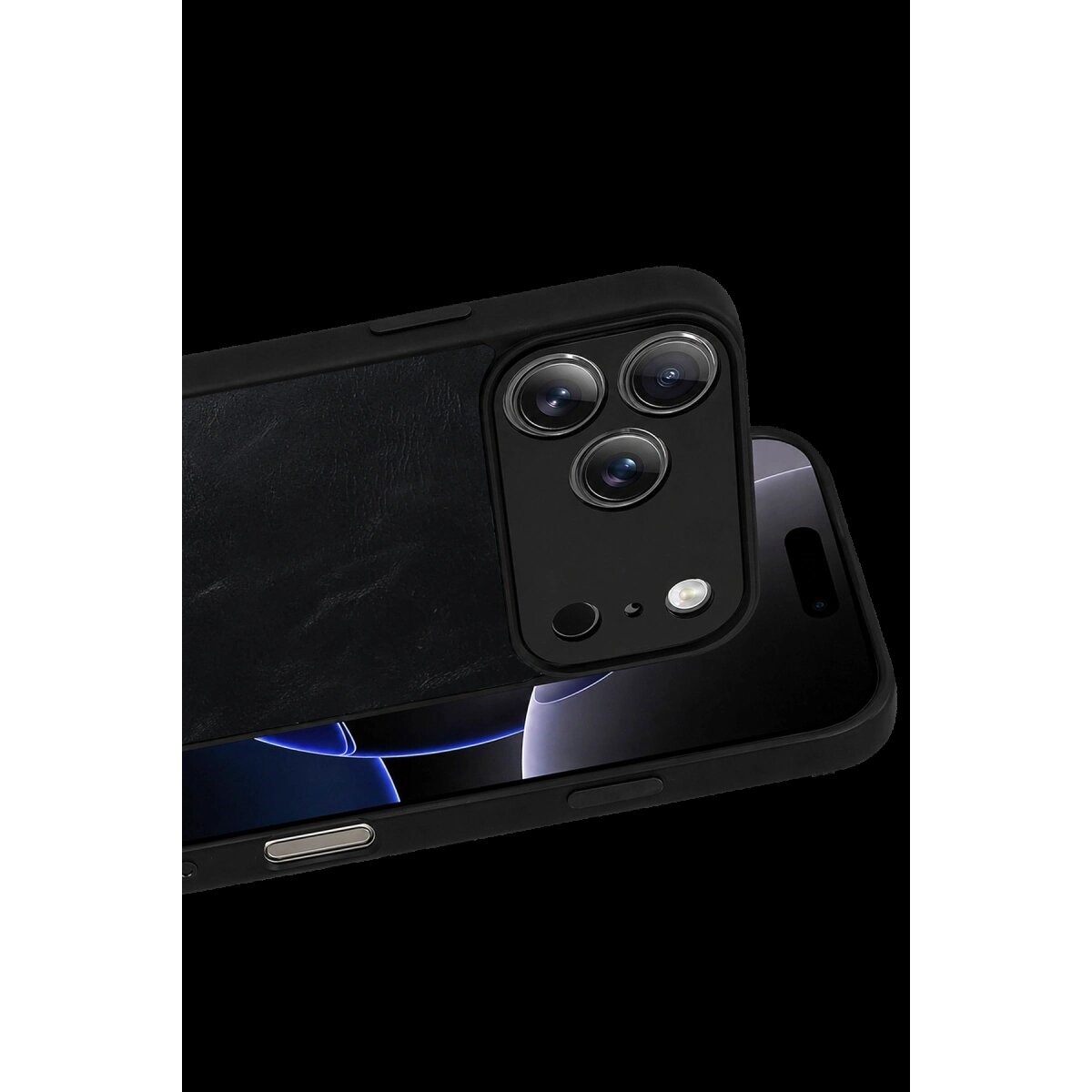 Apple İphone 17 Pro Aras Deri Kapak - Siyah