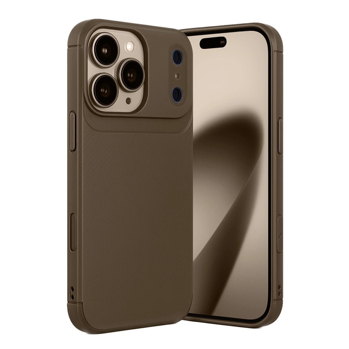 Apple İphone 17 Pro Auto Focus Karbon Kapak - Kahverengi