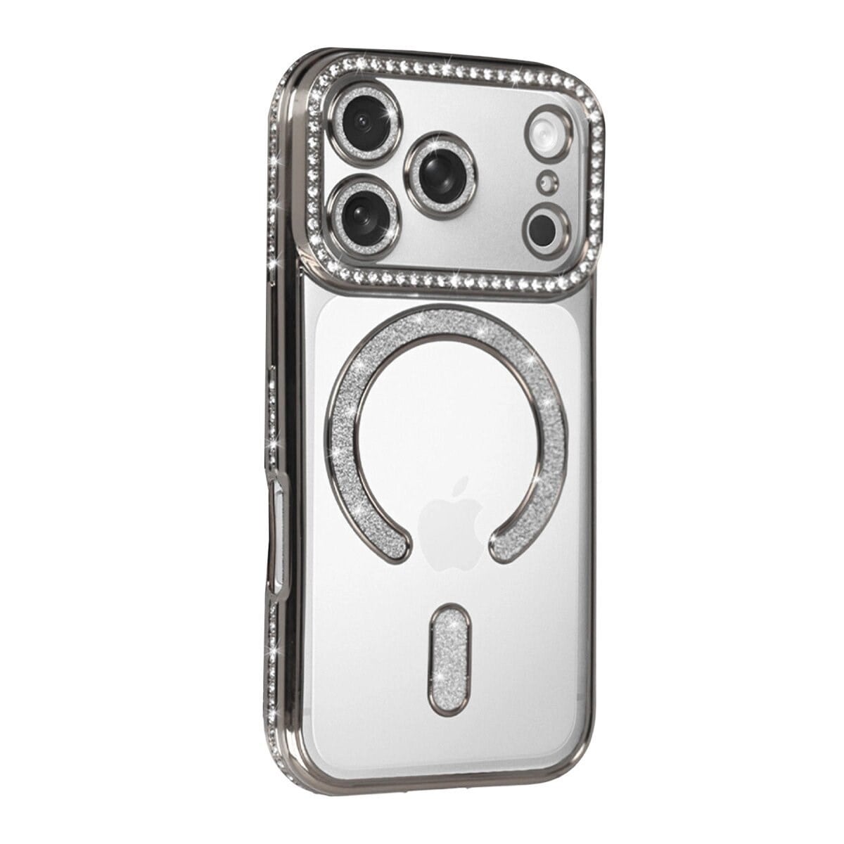 Apple İphone 17 Pro Joke Simli Magneticsafe Kılıf - Gümüş