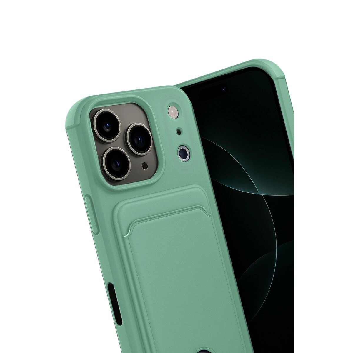 Apple İphone 17 Pro Kelvin Kartvizitli Silikon - Açık Yeşil