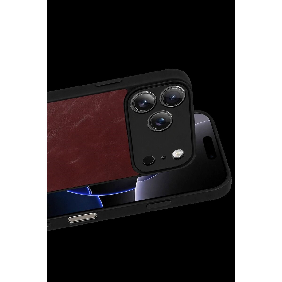 Apple İphone 17 Pro Max Aras Deri Kapak - Bordo