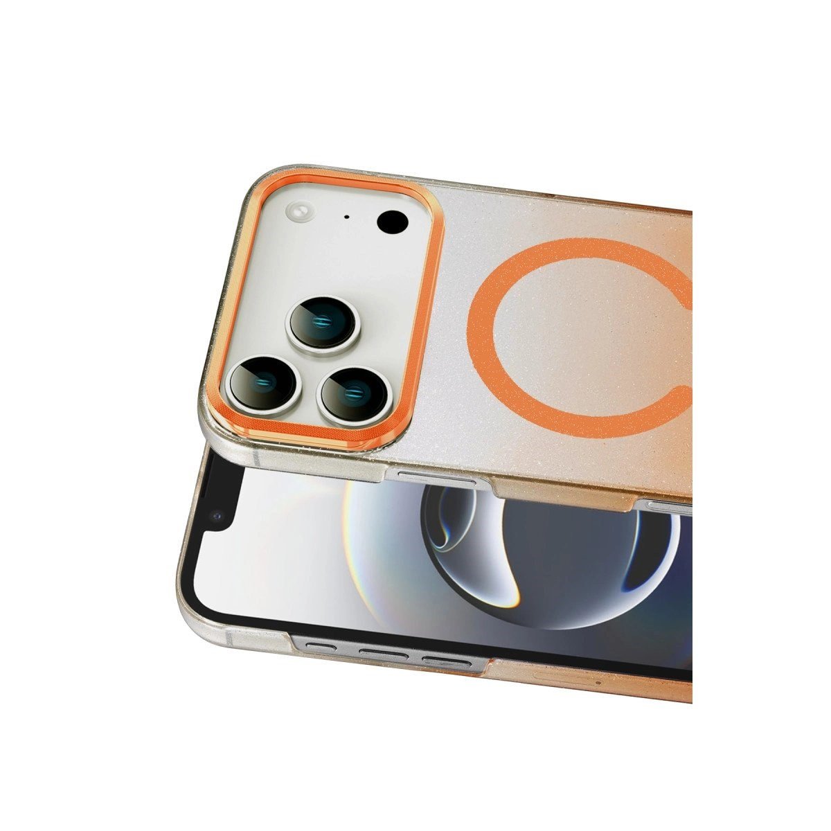 Apple İphone 17 Pro Max Glossy Magsafe Kapak - Turuncu