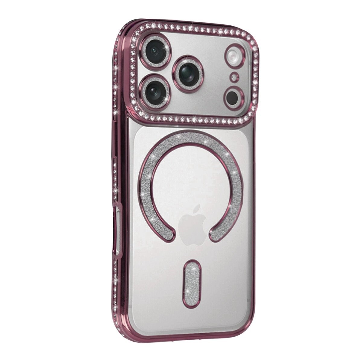 Apple İphone 17 Pro Max Joke Simli Magneticsafe Kılıf - Pembe