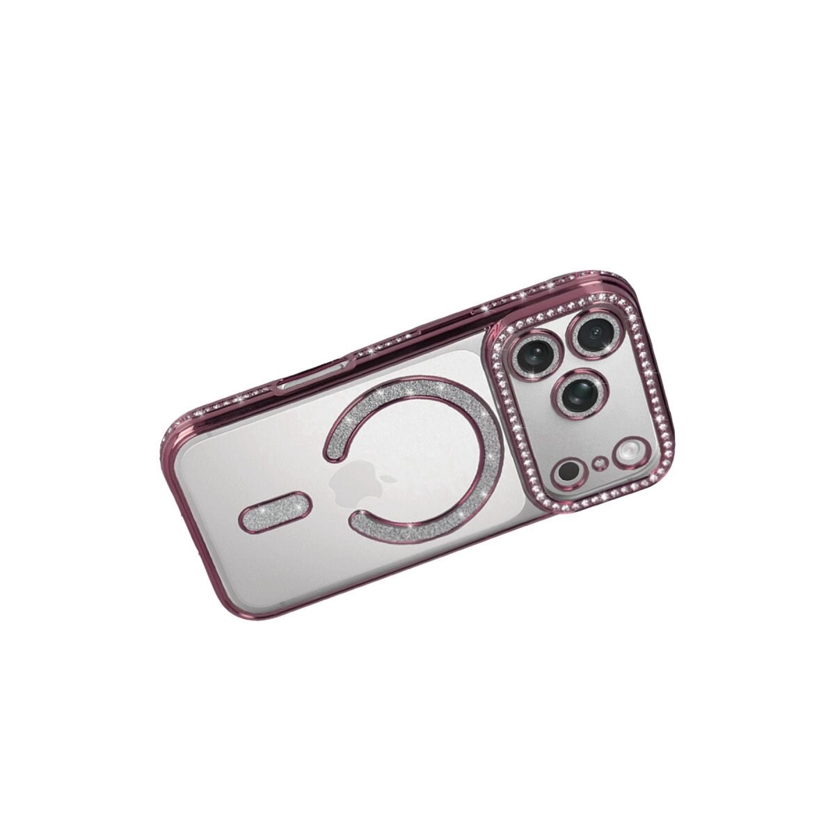 Apple İphone 17 Pro Max Joke Simli Magneticsafe Kılıf - Pembe