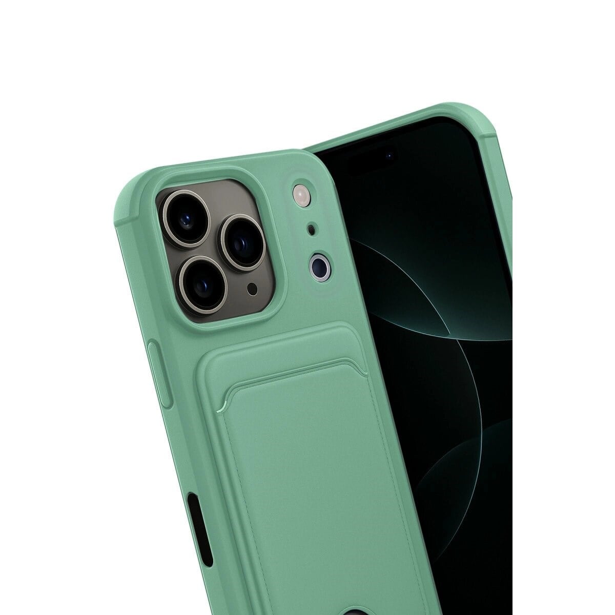 Apple İphone 17 Pro Max Kelvin Kartvizitli Silikon - Açık Yeşil