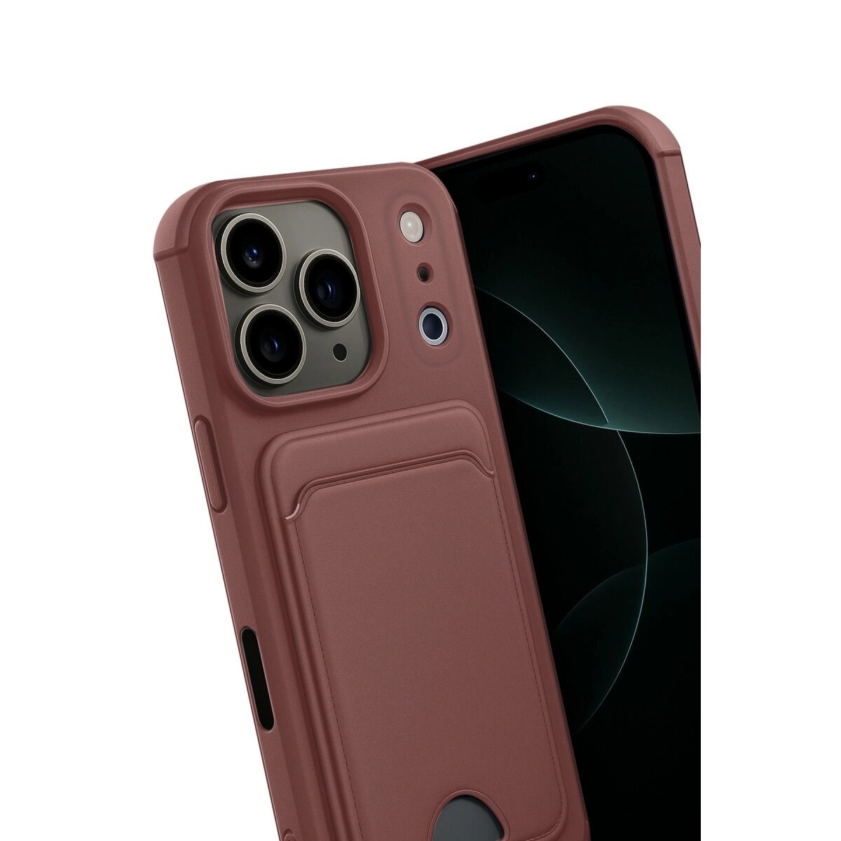 Apple İphone 17 Pro Max Kelvin Kartvizitli Silikon - Bordo