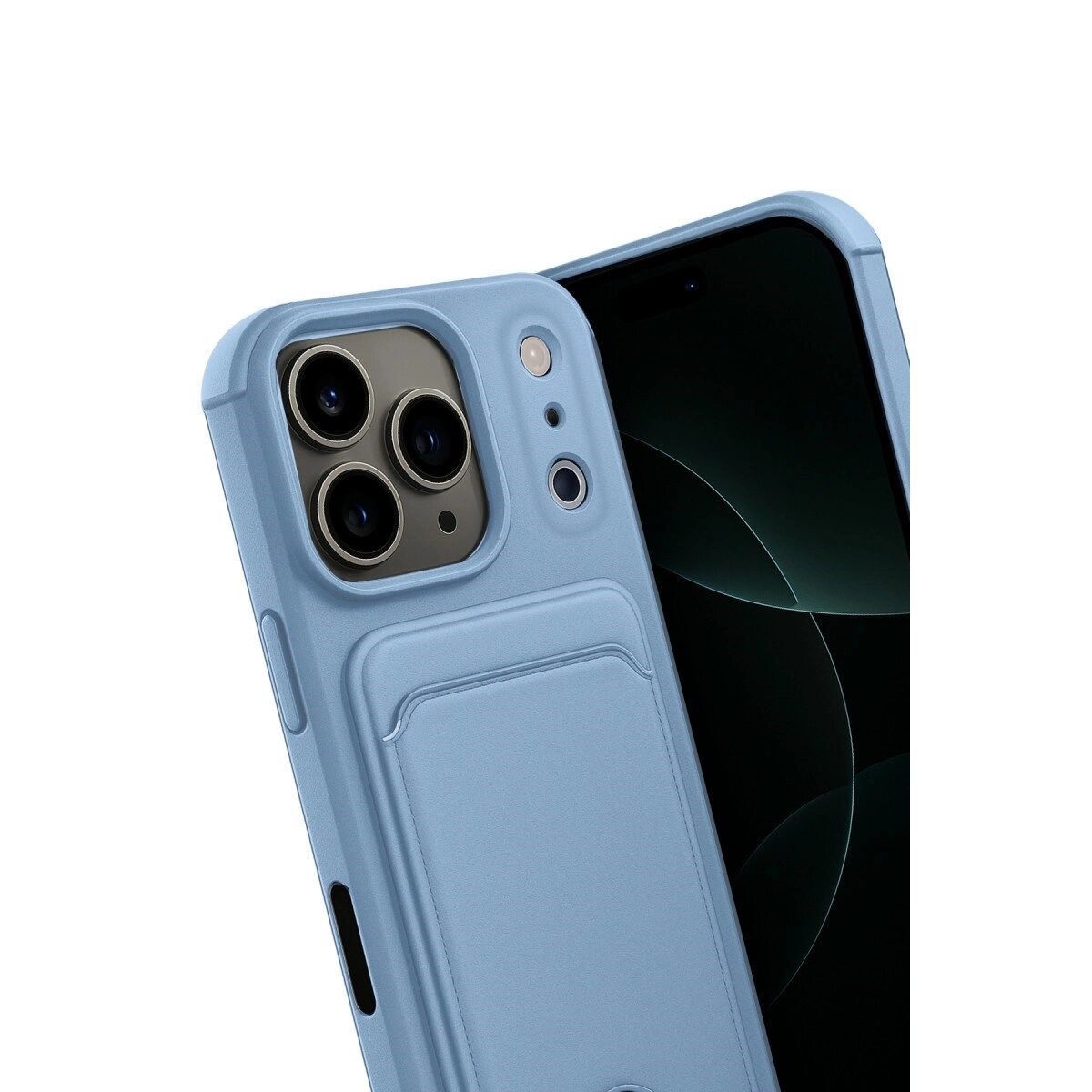 Apple İphone 17 Pro Max Kelvin Kartvizitli Silikon - Mavi