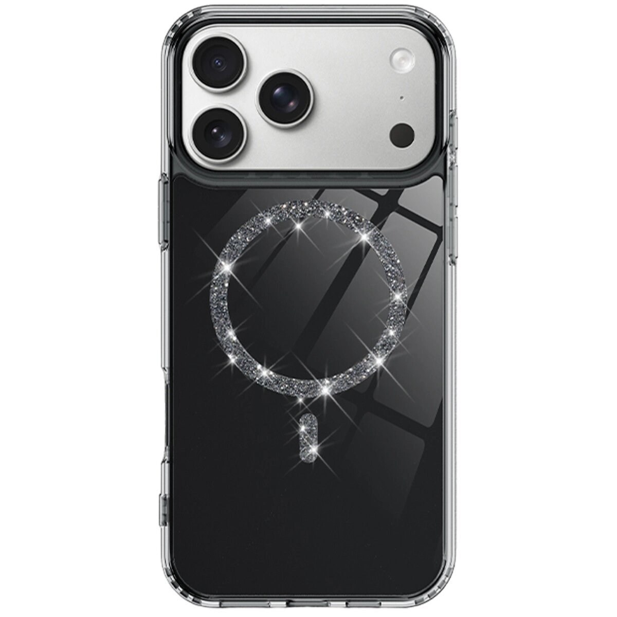 Apple İphone 17 Pro Max Live Diamond Magsafe Kapak - Siyah