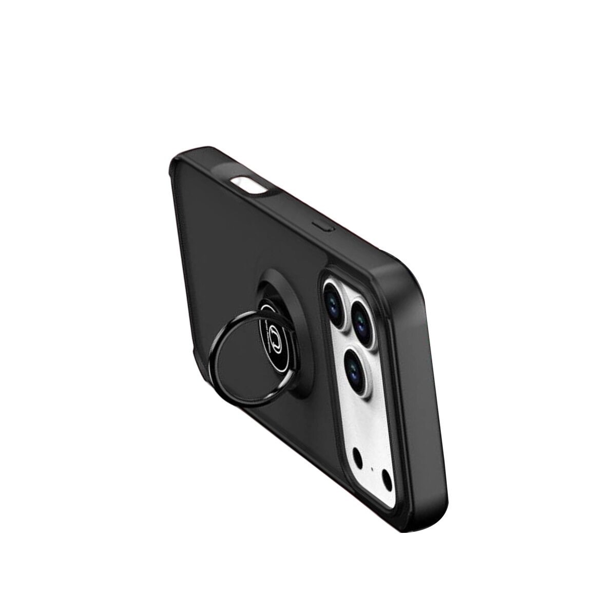 Apple İphone 17 Pro Max Montreal Yüzüklü Silikon Kapak - Siyah
