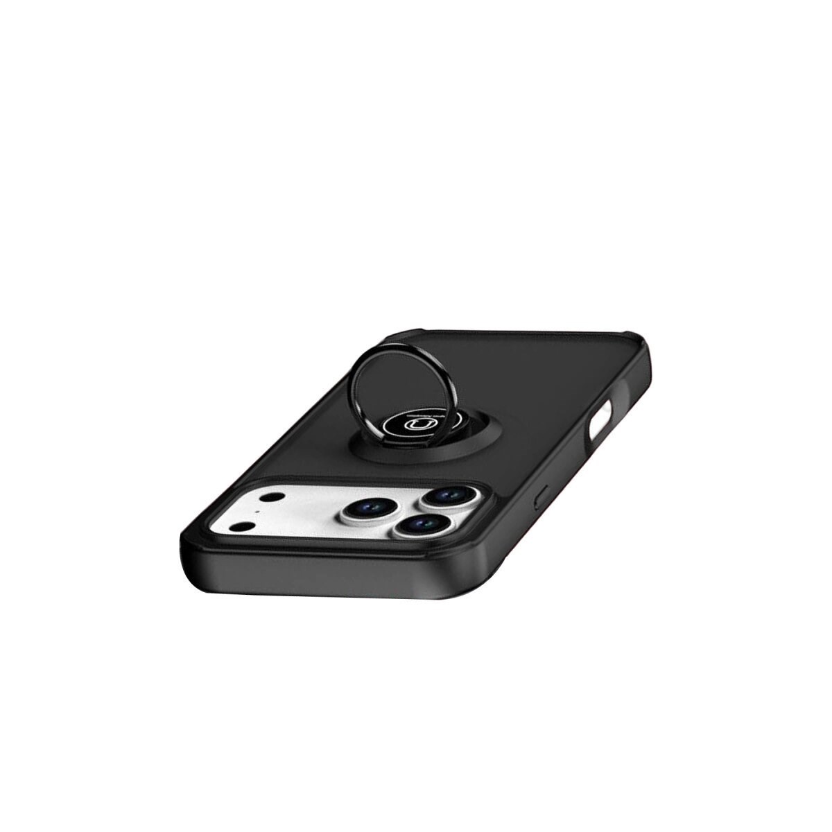 Apple İphone 17 Pro Montreal Yüzüklü Silikon Kapak - Siyah