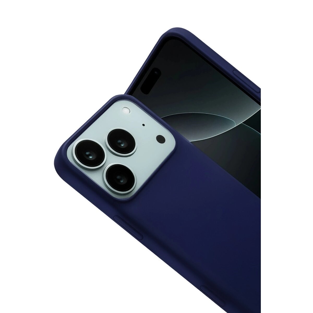 Apple İphone 17 Pro Nano İçi Kadife Silikon - Lacivert