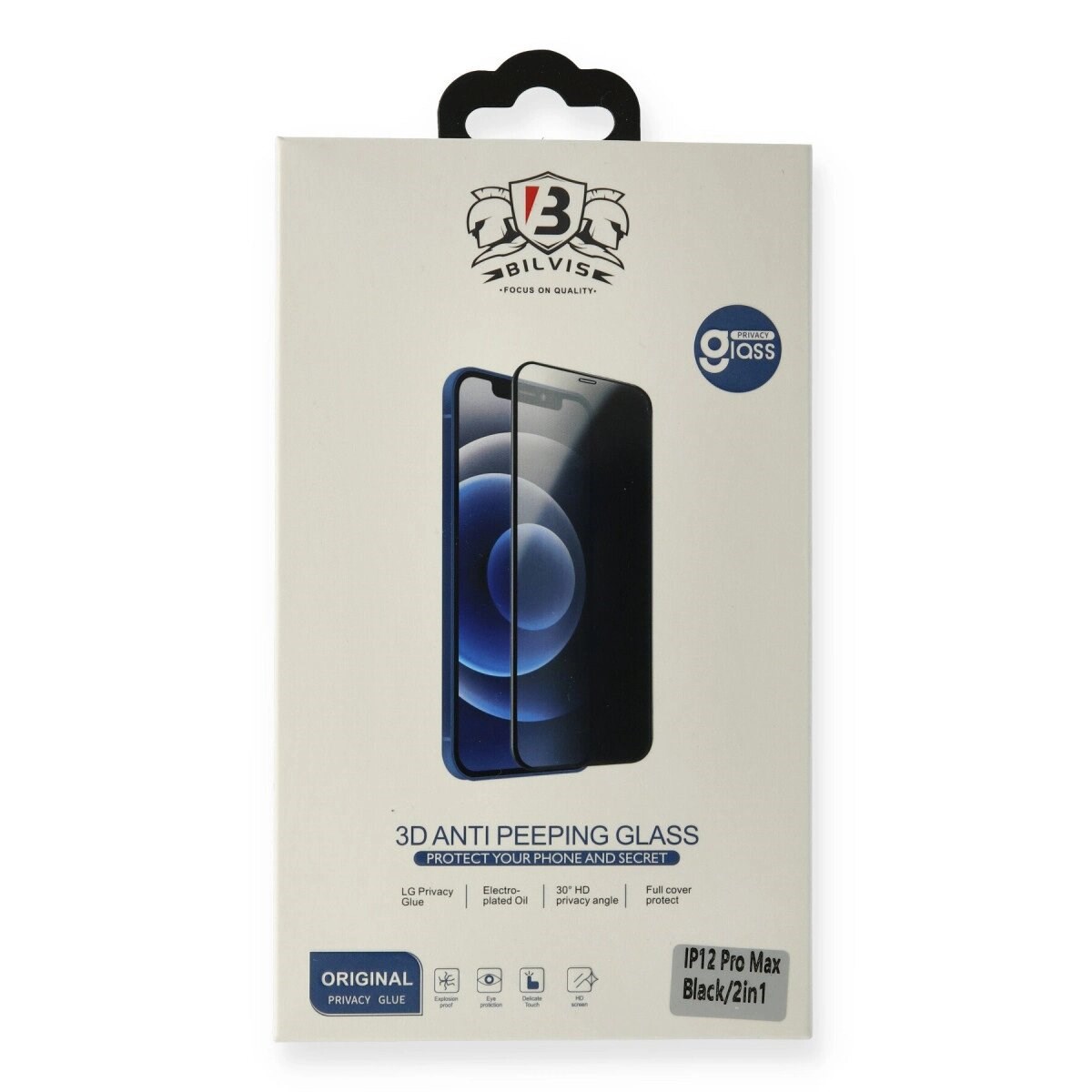 Apple İphone 7 Plus Bilvis Hayalet Cam Ekran Koruyucu - Beyaz