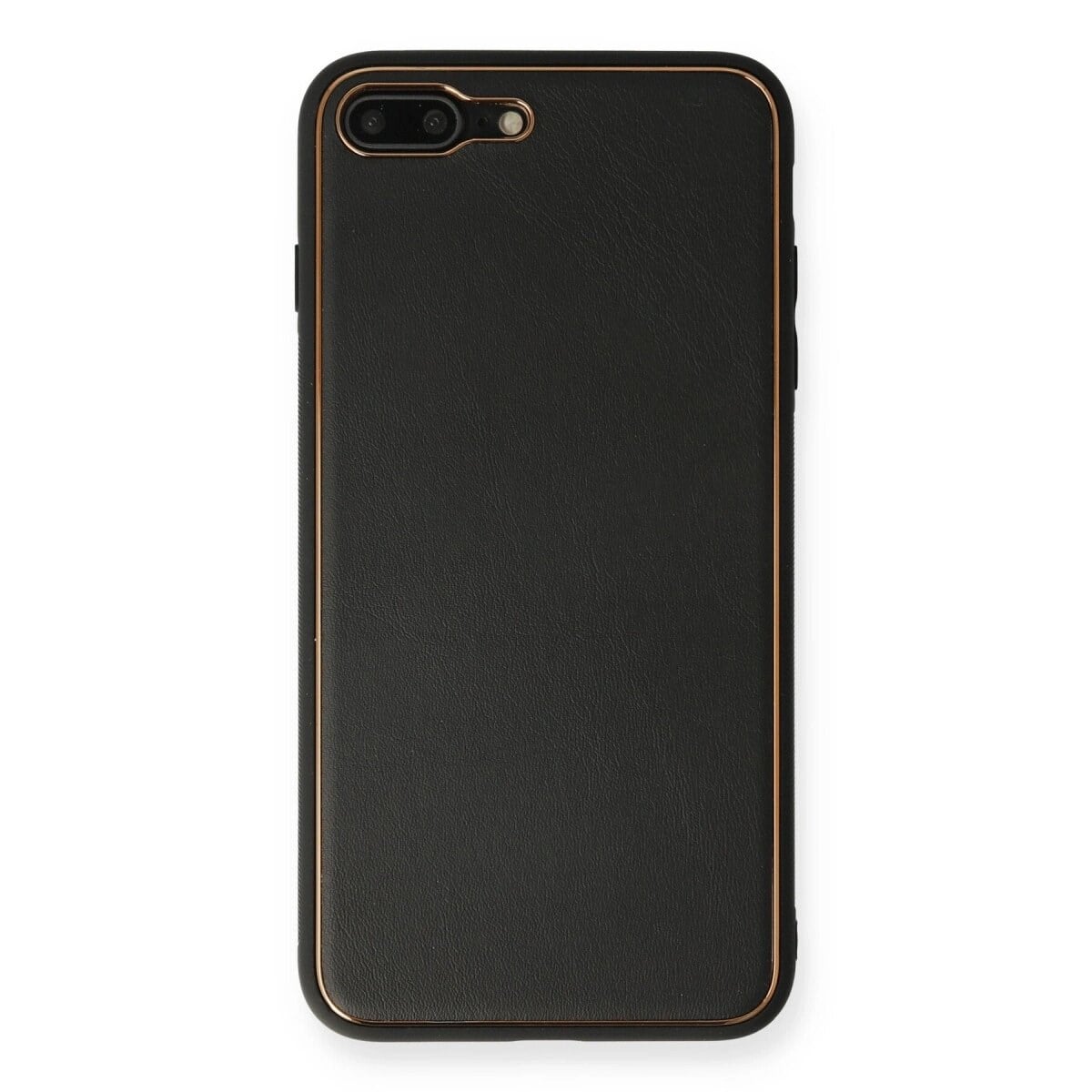 Apple İphone 7 Plus Kılıf Coco Deri Silikon Kapak - Siyah
