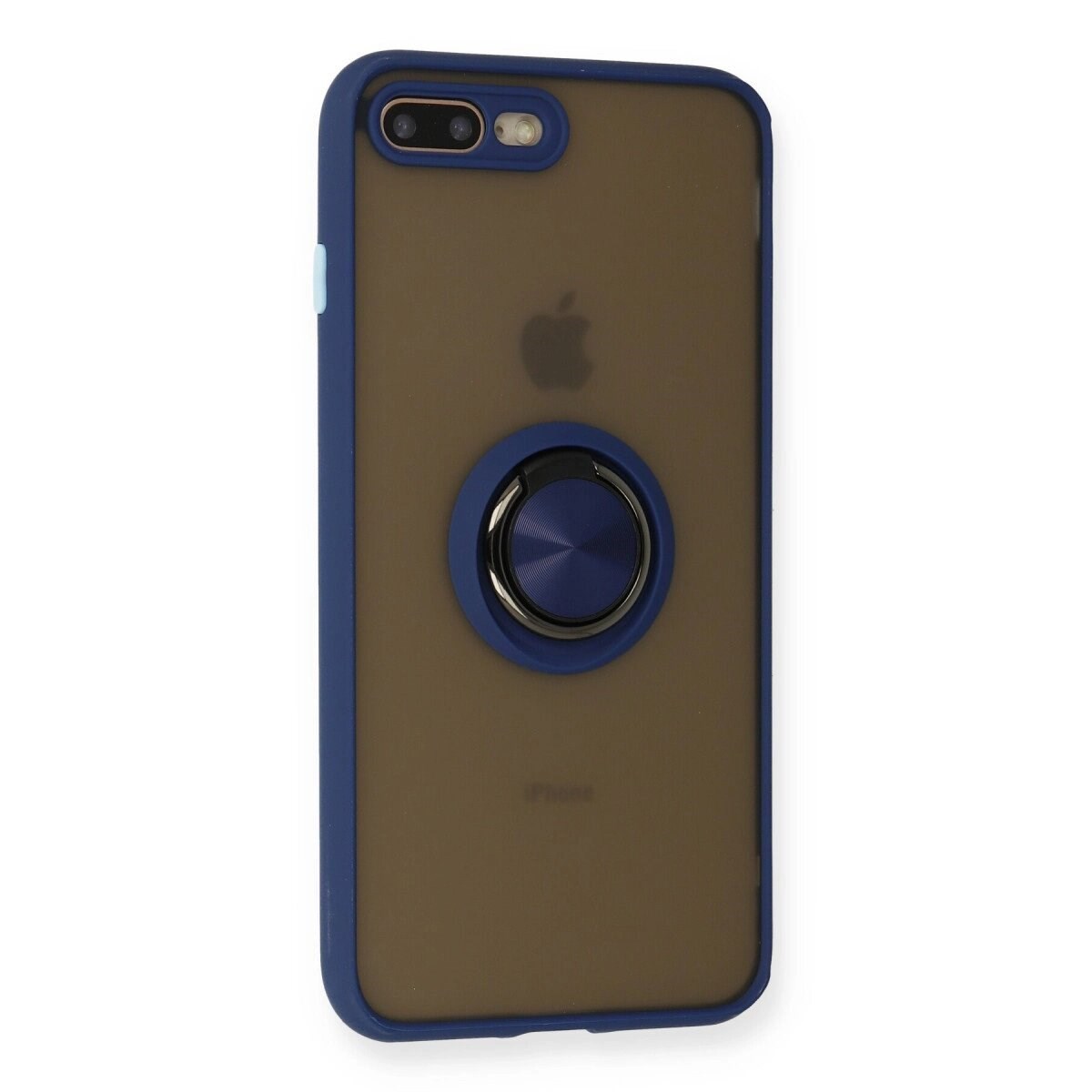 Apple İphone 7 Plus Kılıf Montreal Yüzüklü Silikon Kapak - Lacivert