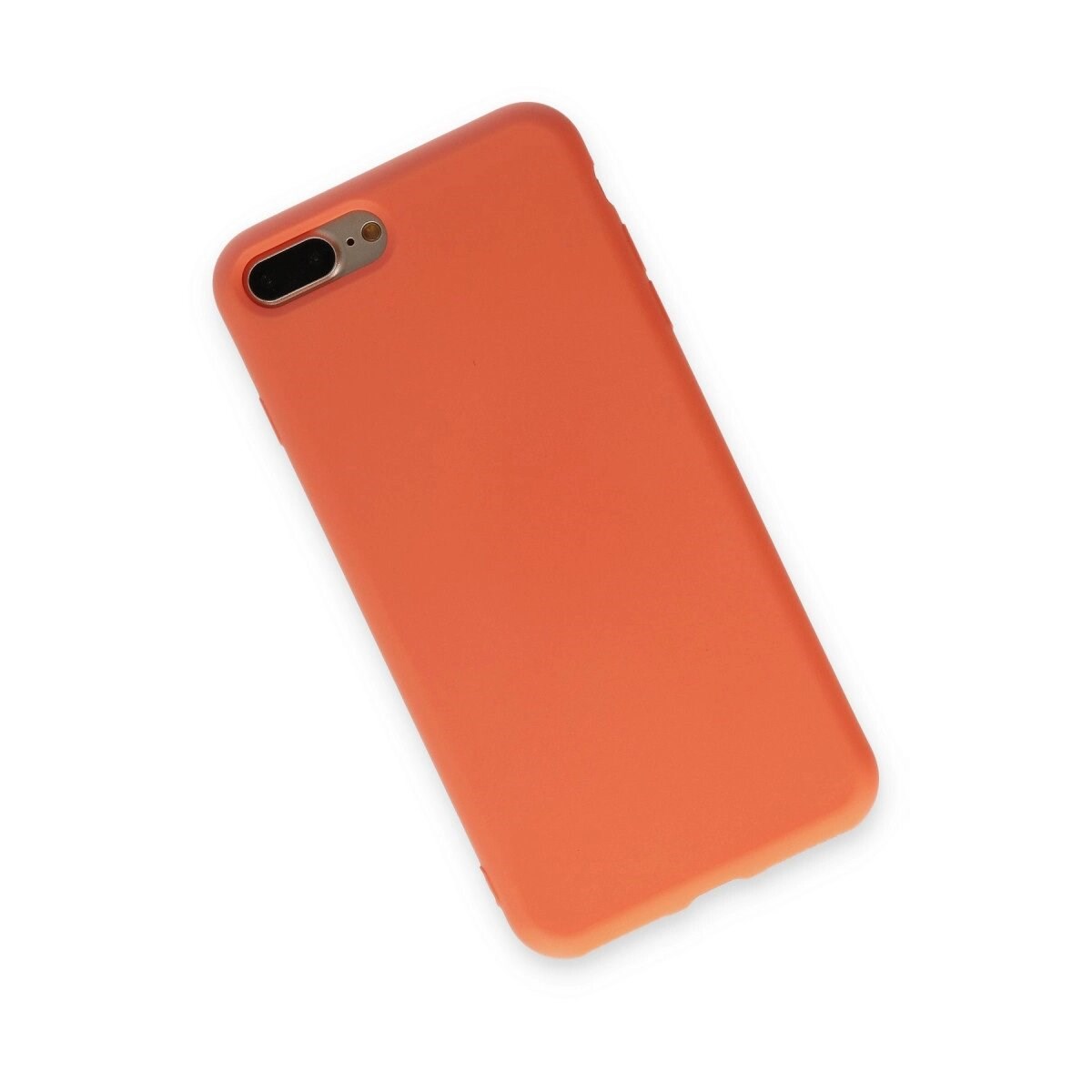 Apple İphone 7 Plus Kılıf Nano İçi Kadife Silikon - Turuncu