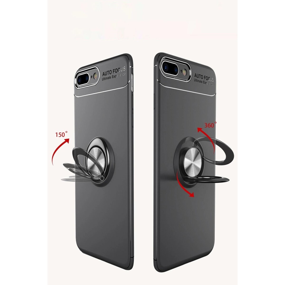 Apple İphone 7 Plus Kılıf Range Yüzüklü Silikon - Kırmızı