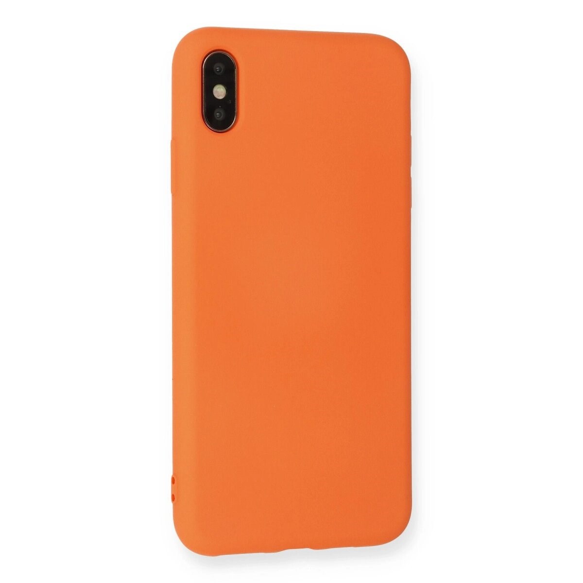 Apple İphone X Kılıf Nano İçi Kadife Silikon - Turuncu