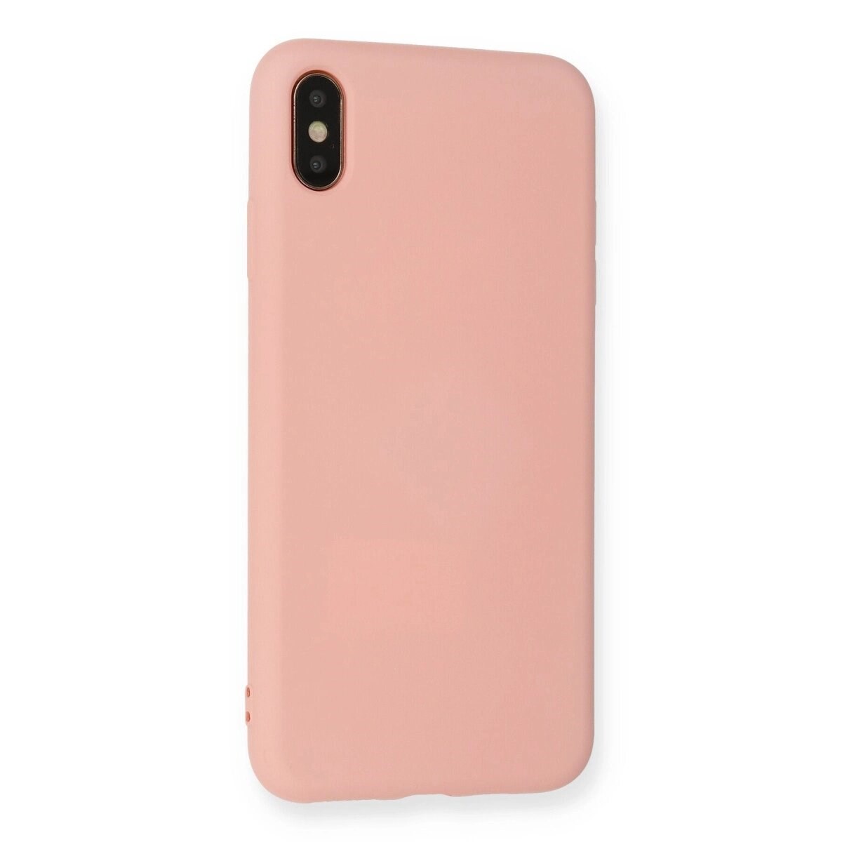 Apple İphone X Kılıf Nano İçi Kadife Silikon - Pudra