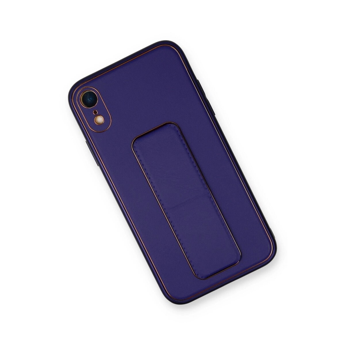 Apple İphone Xr Kılıf Coco Deri Standlı Kapak - Mor