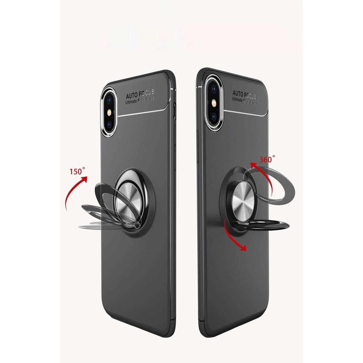 Apple İphone Xs Kılıf Range Yüzüklü Silikon - Kırmızı