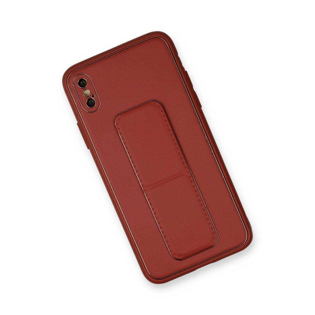 Apple İphone Xs Max Kılıf Coco Deri Standlı Kapak - Fuşya