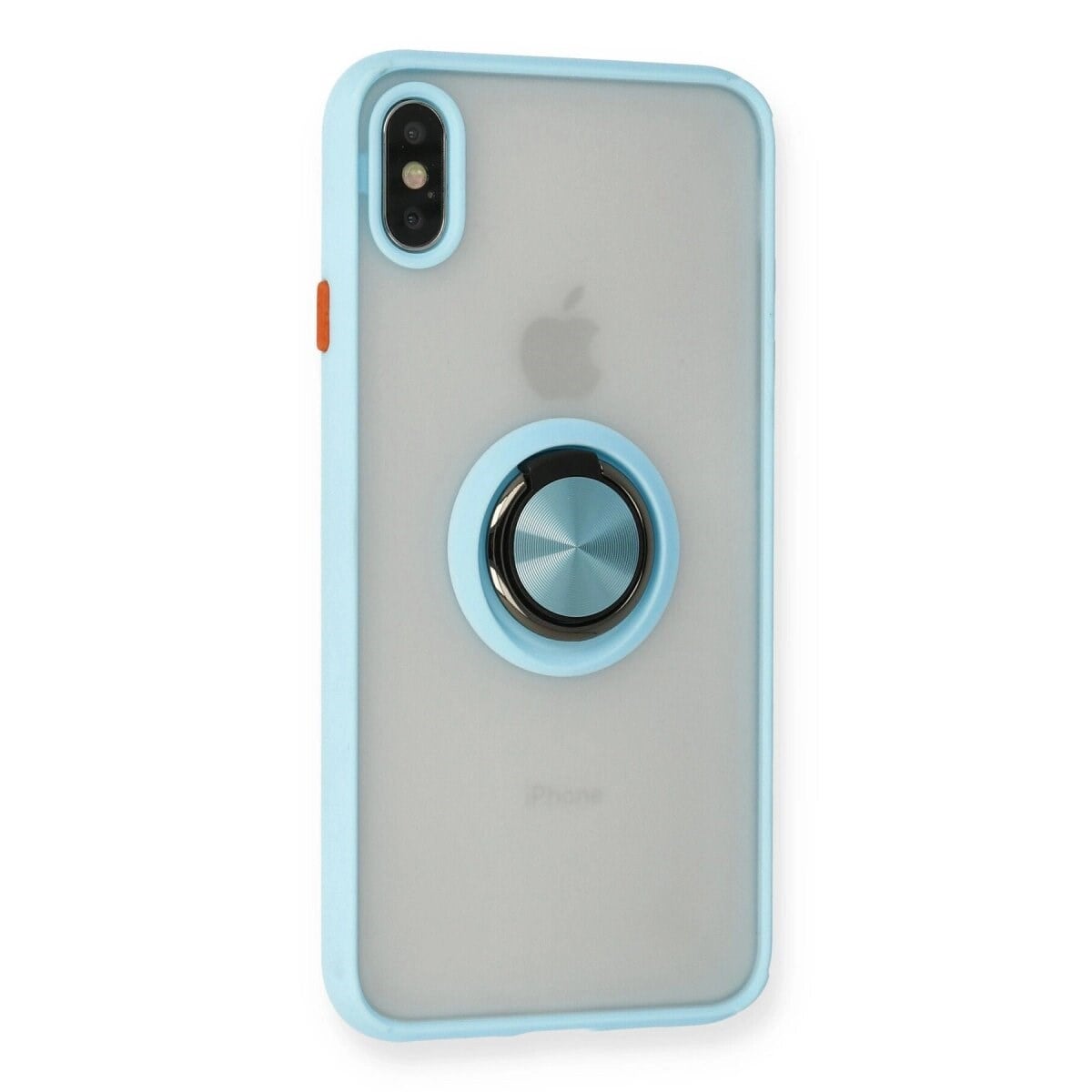 Apple İphone Xs Max Kılıf Montreal Yüzüklü Silikon Kapak - Buz Mavi