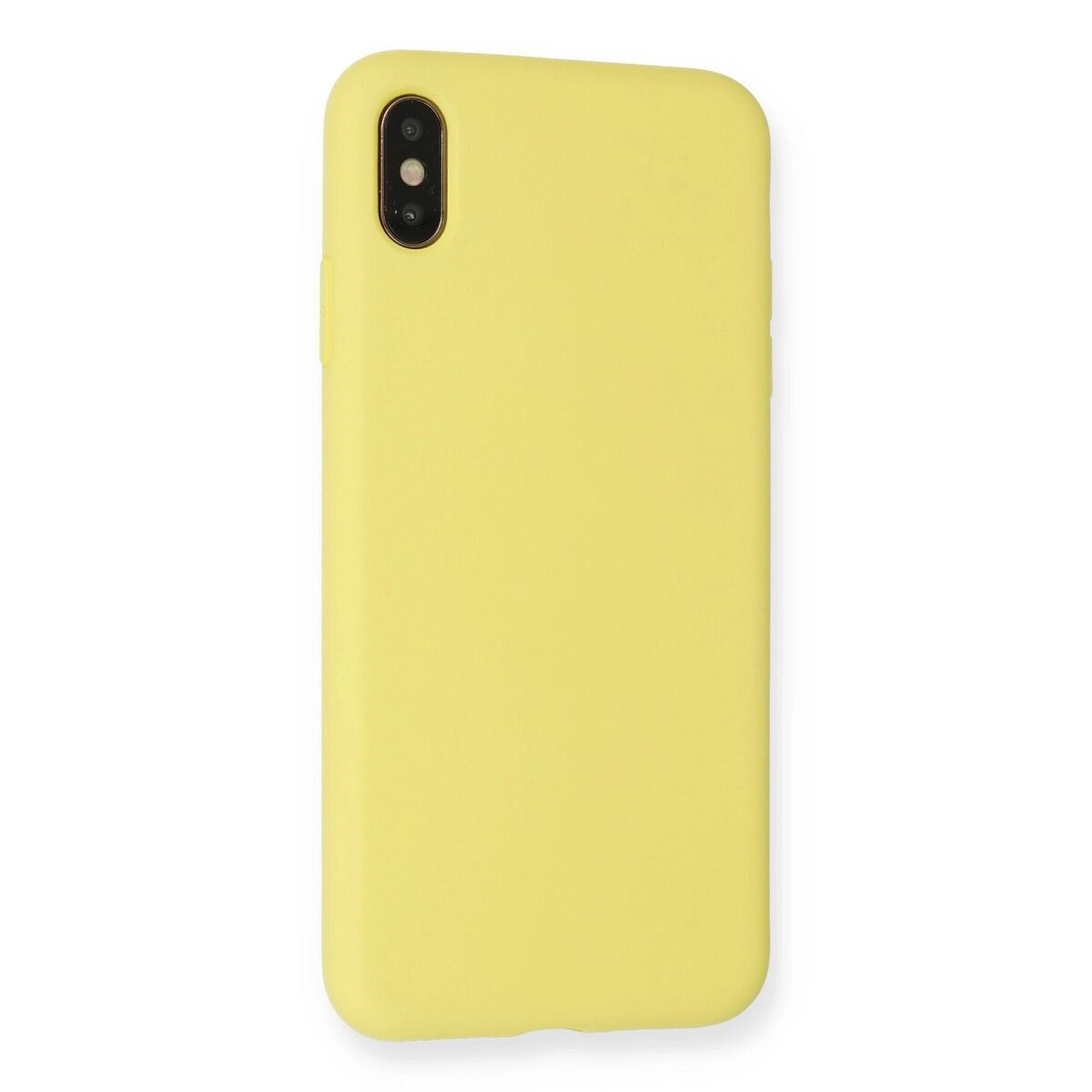 Apple İphone Xs Max Kılıf Nano İçi Kadife Silikon - Mat Sarı