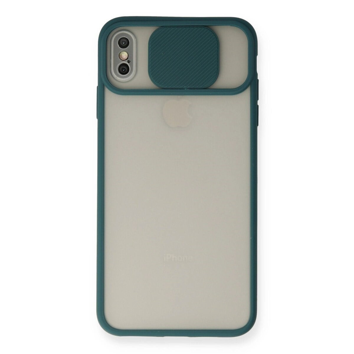 Apple İphone Xs Max Kılıf Palm Buzlu Kamera Sürgülü Silikon - Yeşil