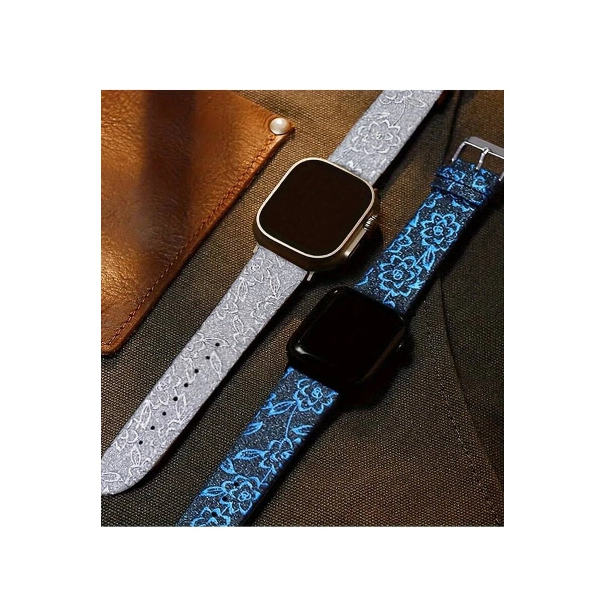 Apple Watch 38mm Creeper Desenli Kordon (saat Değildir) - Kahverengi