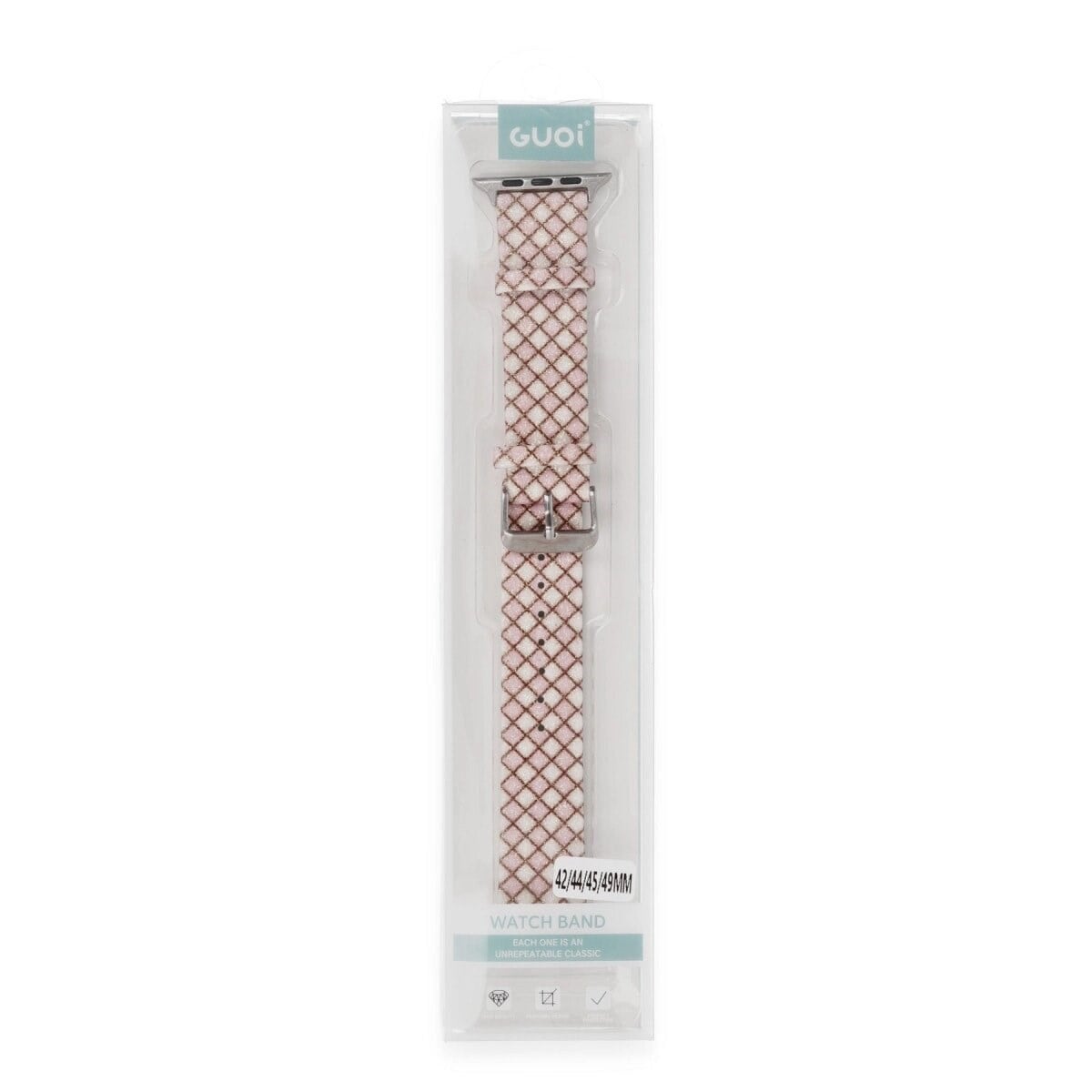 Apple Watch 38mm Karo Motif Kordon (saat Değildir) - Pembe