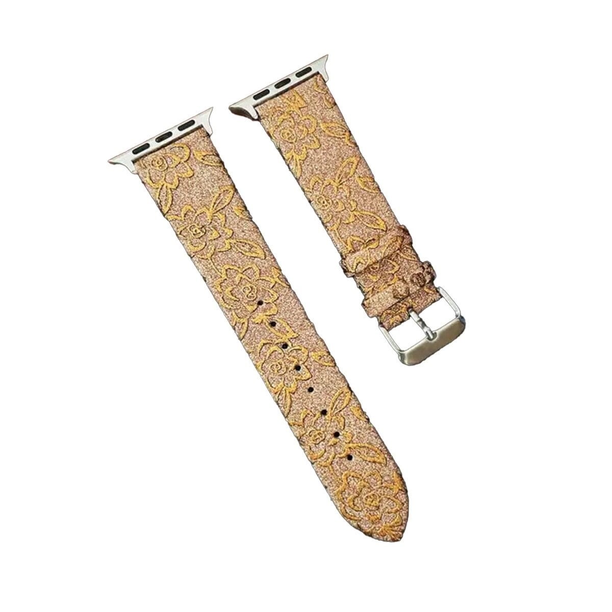 Apple Watch 42mm Creeper Desenli Kordon (saat Değildir) - Gold