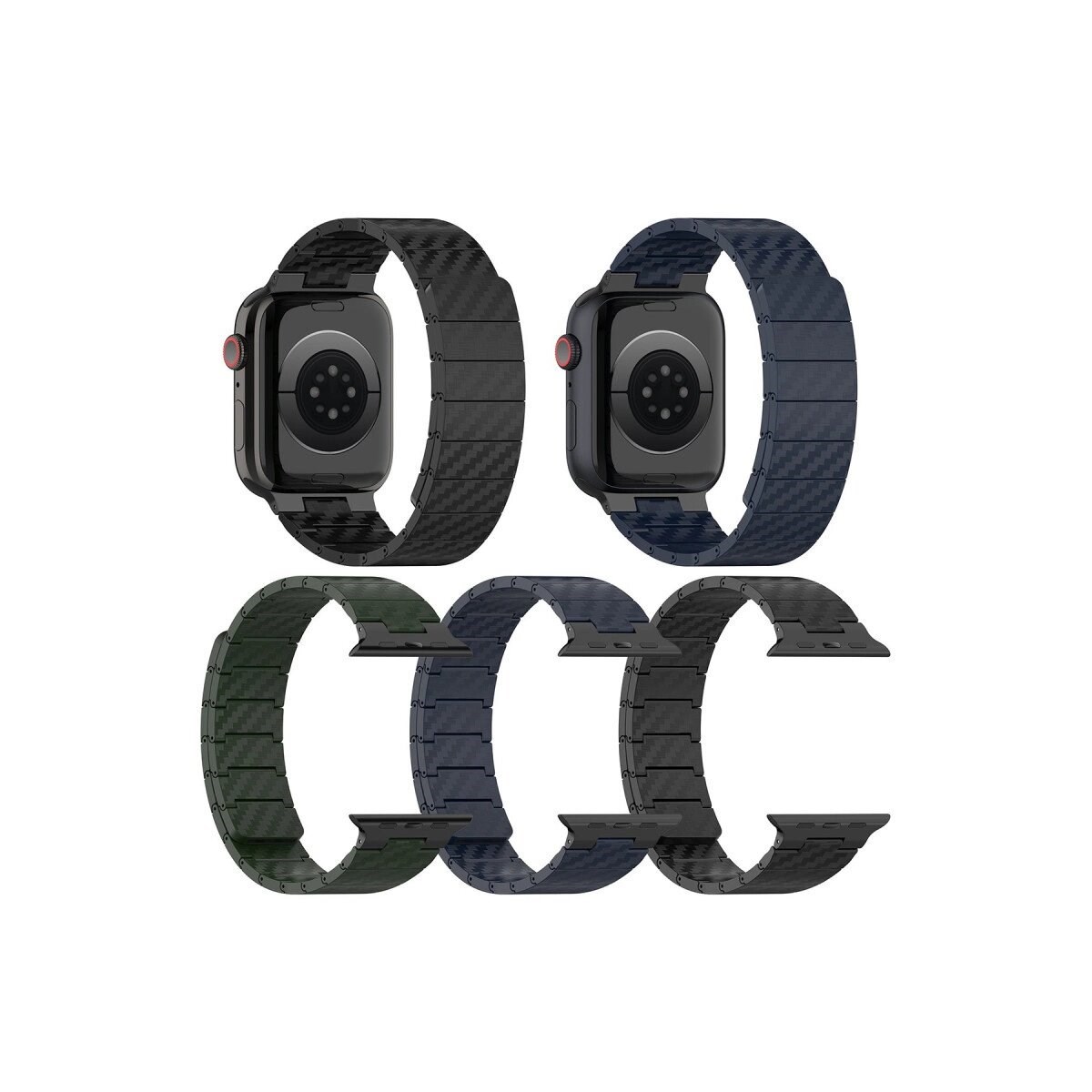 Apple Watch 45mm Carbon Steel Kordon (saat Değildir) - Siyah