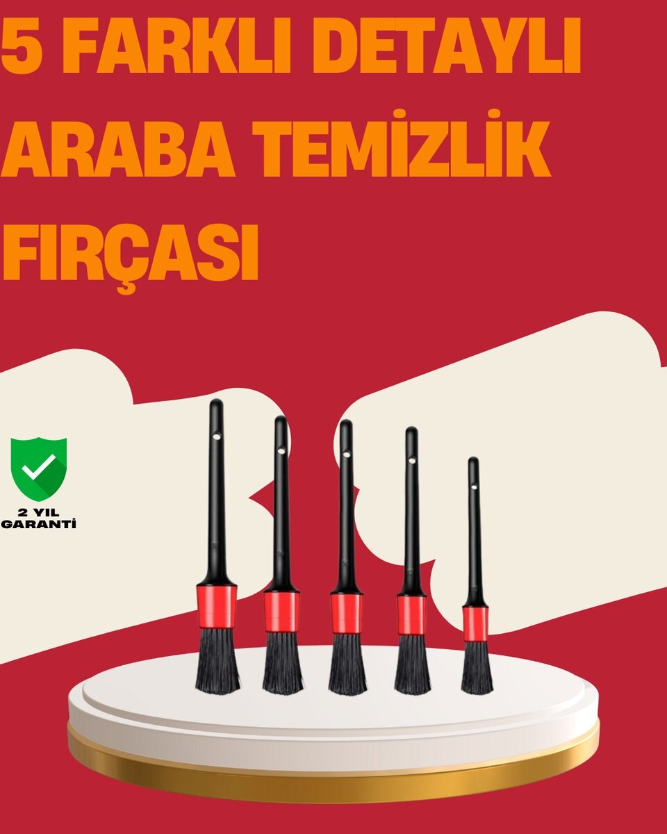Araç İçi Detaylı Temizlik Seti-Araba Jant ve İç Yüzey Temizlik Fırçaları