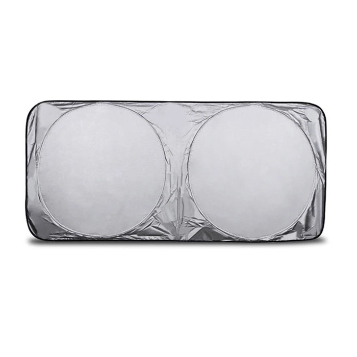 Araç Oto Ön Cam Çift Daireli Gümüş Kaplama Güneş Kalkanı Branda-(1903)