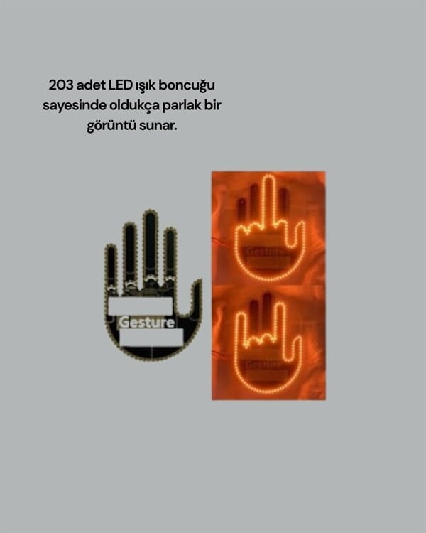 Aracınız İçin Eğlenceli ve Güvenli İletişim: LED Jest Lambası, Uzaktan Kumandalı, Kolay Montaj