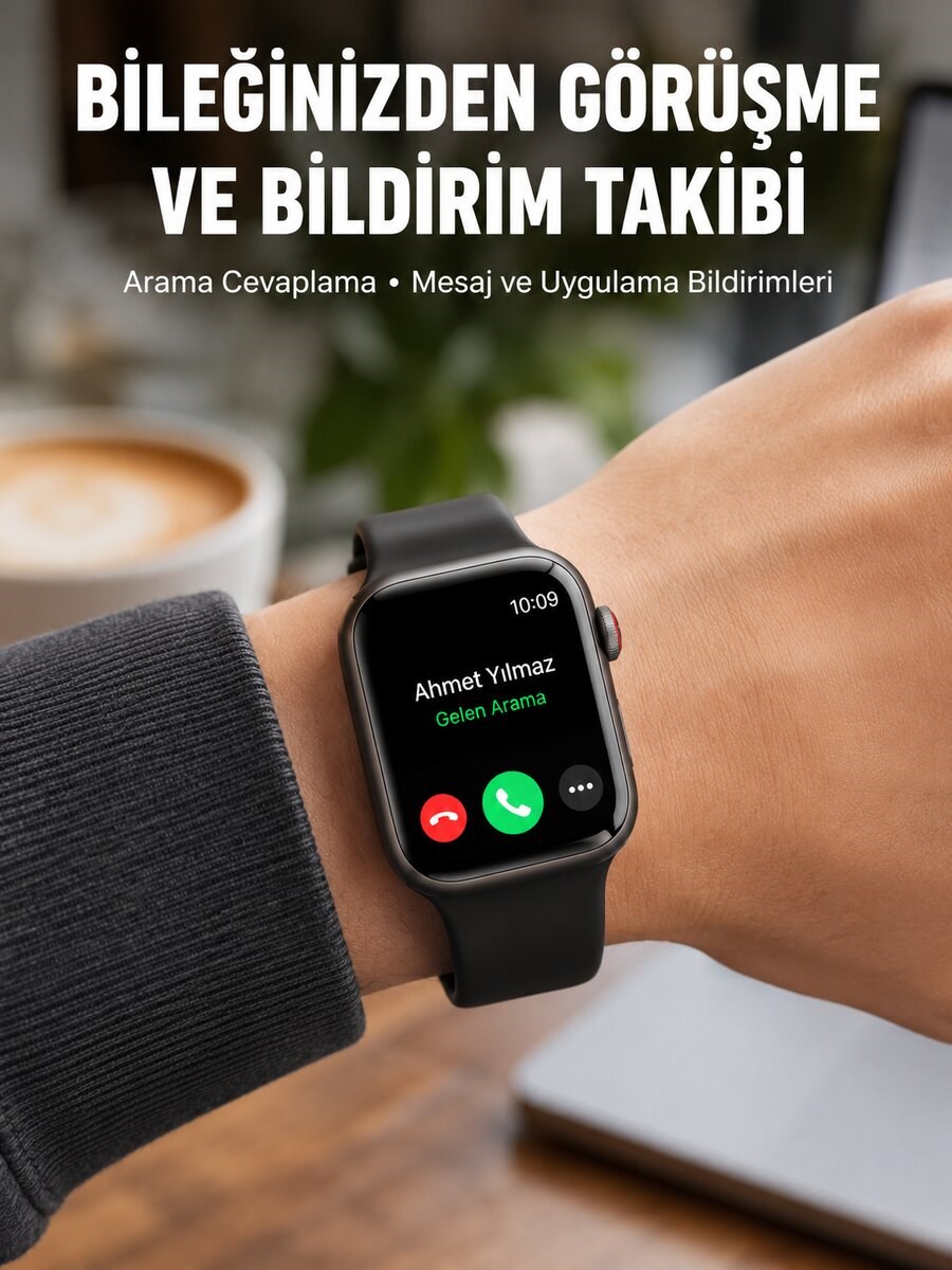 Arama Cevaplayabilen Akıllı Saat Bluetooth Bağlantılı Sosyal Medya Girişli Yeni Nesil