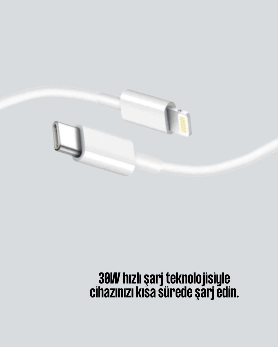 Aşırı Şarj ve Pil Koruması ile Akıllı Çipli Lightning Kablo 1.2m