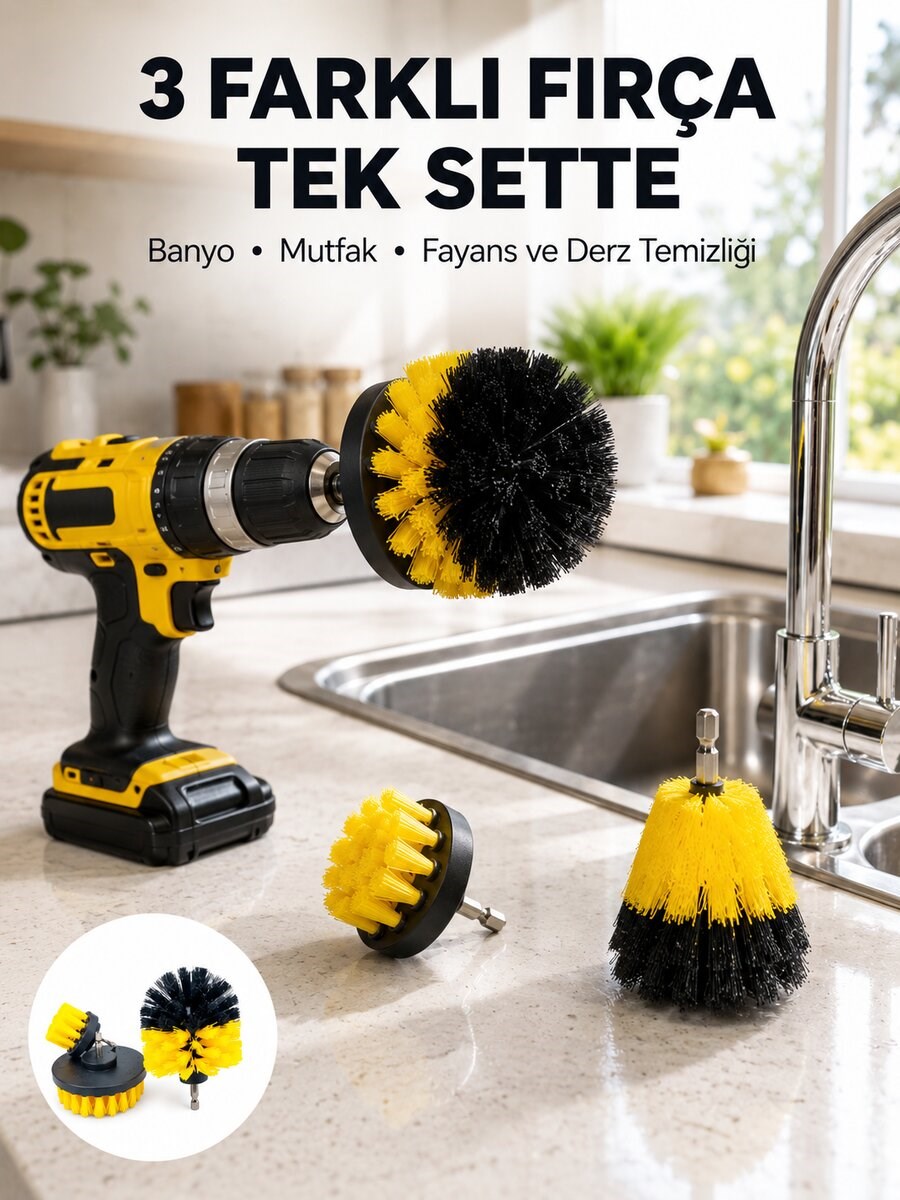 Banyo, Mutfak, Jant ve Fayans Temizliği İçin Uygun Matkap Başlığı