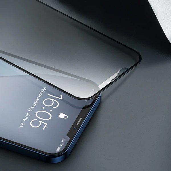 Baseus 0.25MM İPhone 12-12 PRO 6.1 3D Full Tempered Cam Ekran Koruyucu 2adet-(1903)