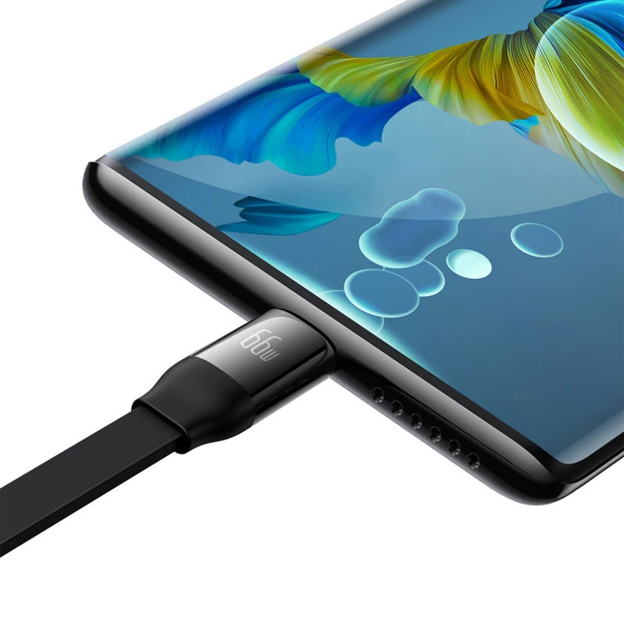 Baseus 66W Makaralı 3in1 Type-C + Lightning + Micro USB Kablo Hızlı Şarj Kablosu-(1903)