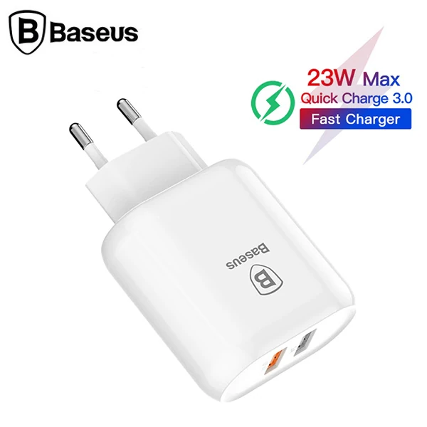 Baseus Bojure Series Dual-USB QC 3.0 18W Hızlı Şarj Aleti Başlık-(1903)