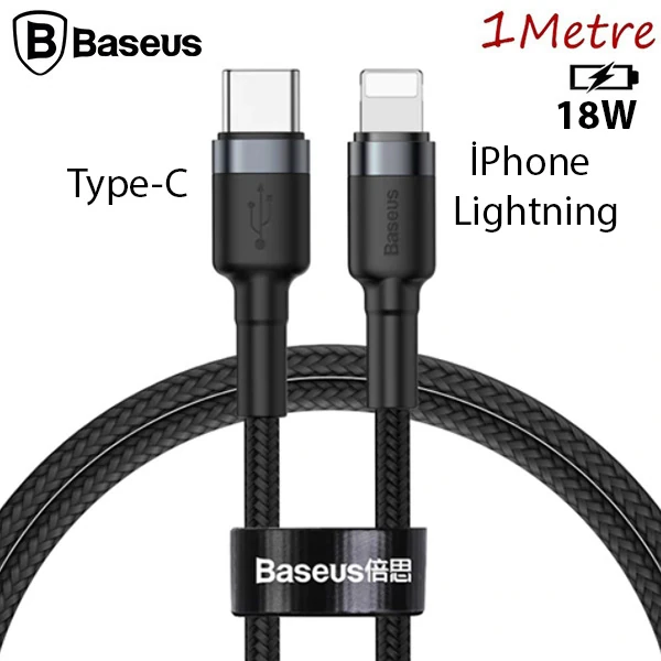 Baseus Cafule Series Type-C To İPhone PD18W Hızlı Şarj Kablosu 1Metre-(1903)
